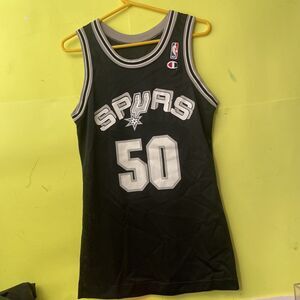 Vintage Champion David Robinson Spurs Jersey – Black USA Size 40 Medium Jersey